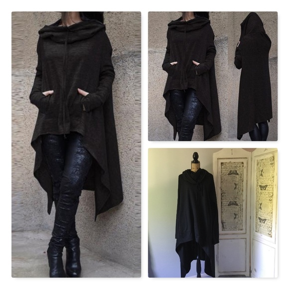 Boutique Hoodie Dresses & Skirts - The Londoner Long Hoodie Cape Sweatshirt 4XL NEW